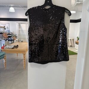Lysse Black Sequin Sleeveless Blouse